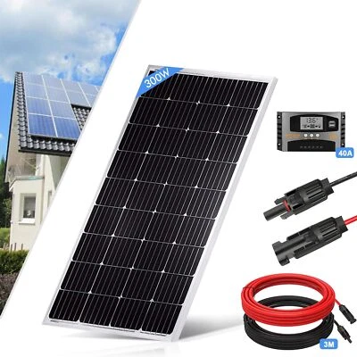 300W Solarpanel Kit Mono Solarmodul Set Solaranlage für Wohnwagen Gartenhäuser - Bild 1 von 4