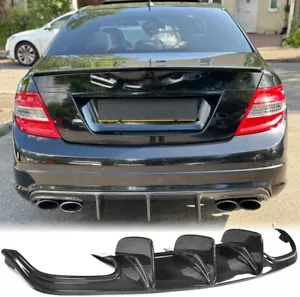 Fits Mercedes Benz W204 C63 09-11 Rear Bumper Diffuser Big Fins REAL CARBON - Bild 1 von 16