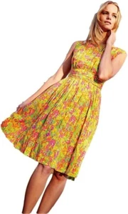 Vestido para mujer BODEN Selina talla 16L EE. UU./20L UK floral aspecto retro romántico - Imagen 1 de 8
