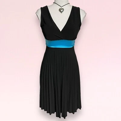 Vestido de fiesta vintage y2k negro azul grunge caprichoso gótico babydoll cinta satinada S Foto 1 de 4