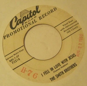 I Fell In Love With Jesus THE SMITH BROTHERS Promo 45 Phonograph Record - Bild 1 von 1