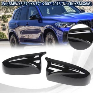2x Side Mirror Cover Caps Replacemet Fit For BMW X5 X6 E70 E71 2007-2013 - Picture 1 of 7