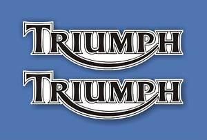 2x Triumph Motorcycle decals / stickers, printed on quality vinyl & laminated