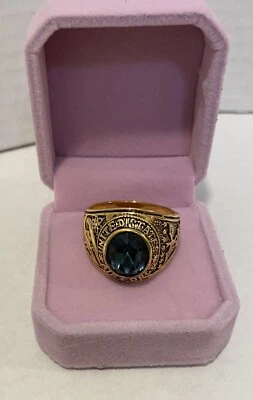 US Air Force Men's Stainless Steel Military Patriotic Ring With Blue Stone  13 - Image 1 of 4