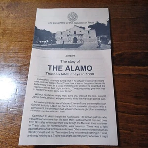  The Story Of The Alamo Tour Pamphlet  Daughters Of The Republic Texas 1982 - Picture 1 of 4