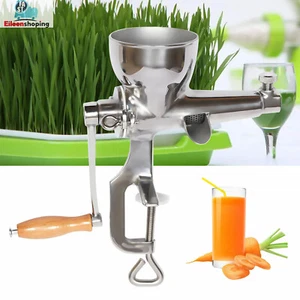 Exprimidor manual de pasto de trigo prensa manual trigo hierba fruta jugo extractor plateado - Imagen 1 de 21
