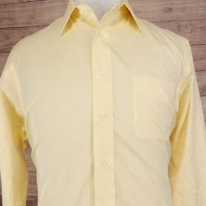 JOS A BANK TRAVELER TAILORED FIT YELLOW DRESS SHIRT 16.5 33 - Picture 1 of 6