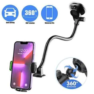 360°Universal Car Windshield Mount Holder Suction Cup Gooseneck for Cell Phone - Picture 1 of 14