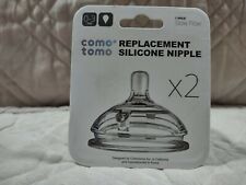 Comotomo Replacement Silicone Nipples One Pack of 2 Factory Sealed 0-3 Mo. 