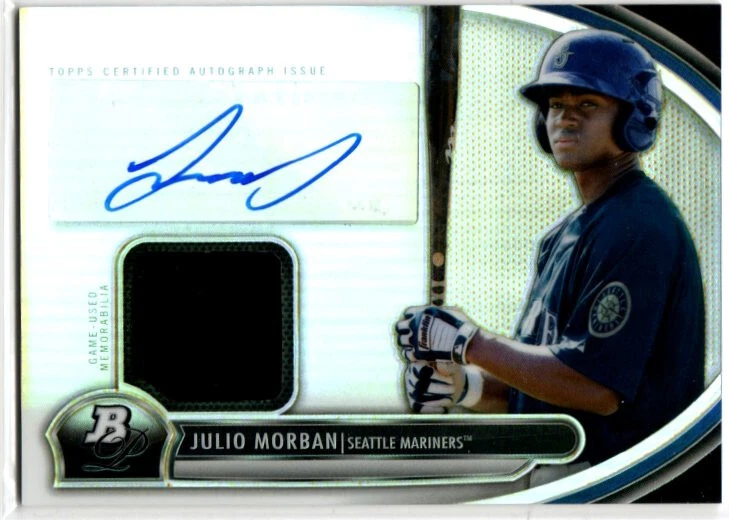 2013 Bowman Platinum Baseball Julio Morban ROOKIE JERSEY AUTO MARINERS - Image 1 of 1