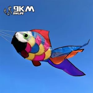 32Inch Cute Rainbow Fish Kite Windsock Spinner Spiral for Outdoor Pole Hanging - Picture 1 of 9