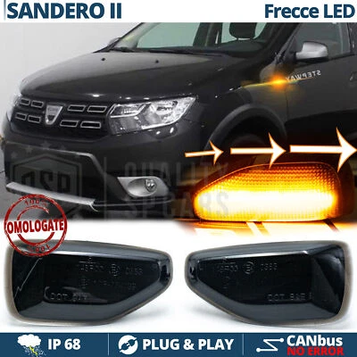 FRECCE LED Sequenziali per Dacia SANDERO 2 Dinamiche NERE CANbus Plug & Play - Immagine 1 di 4