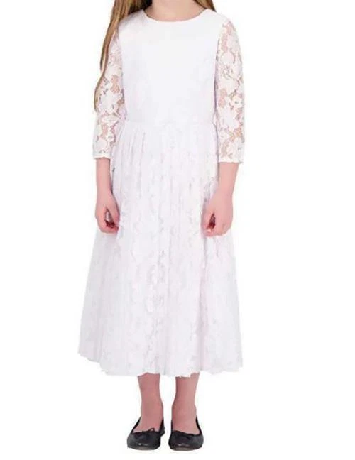 Blush by US Angels Flower Girl White Communion Dress Wedding Size 5/6