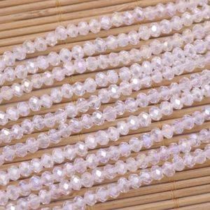 A granel 750 piezas 4 mm tallado ábaco AB blanco transparente vidrio checo cuentas sueltas - Imagen 1 de 11