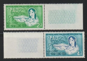 1960 South Vietnam Stamps Girl with Basket of Rice Sc # 144 - 145 MNH   - Picture 1 of 1