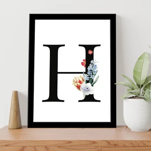 PERSONALISIERTES GEBURTSTAGSGESCHENK BLUMENBRIEF ANFÄNGLICHER WANDKUNSTDRUCK A4 A5 RAHMEN - Bild 1 von 38