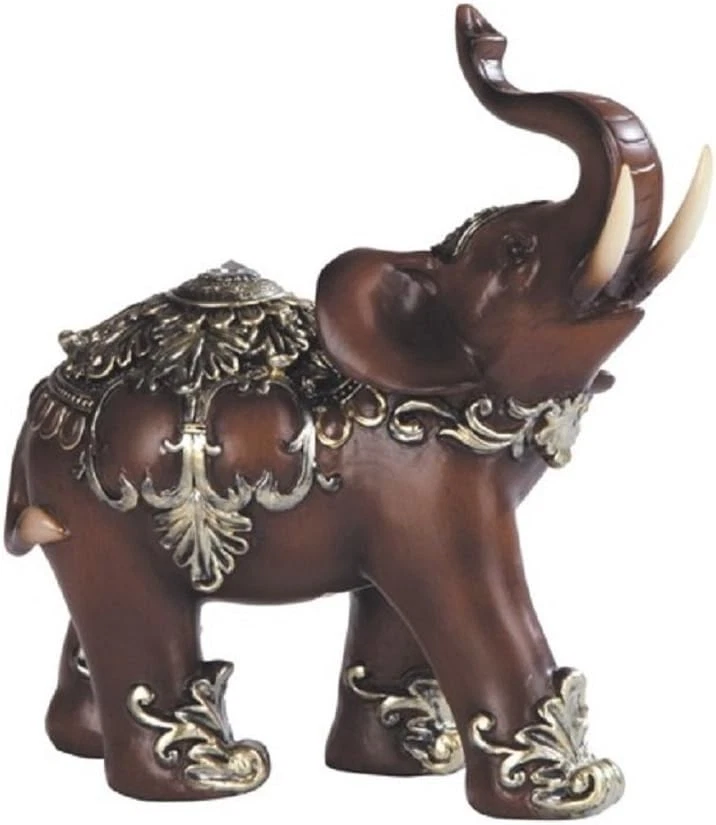 Figura de diseño de madera de elefante tailandés George S. Chen importa, 6" Foto 1 de 1