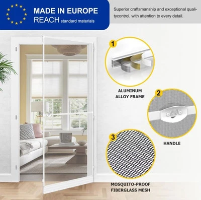 Marco de puerta de pantalla Paramondo para puerta individual, marco de salida de insectos para puertas. Foto 1 de 4