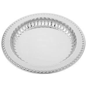  Plato de cena de acero inoxidable en relieve bandeja de metal para servir alimentos bandejas de cantimplora - Imagen 1 de 16