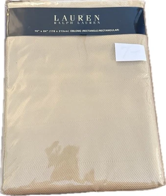 New Ralph Lauren Harrison Butter Oblong Tablecloth Rectangular Brown Beige 70x84 - Image 1 of 3