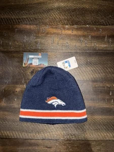 Denver Broncos Strick Beanie Mütze NFL offizielles Team Logo blau orange neu mit Etikett - Bild 1 von 3