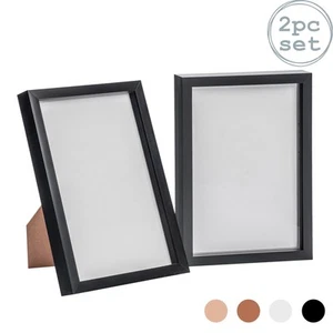 2x 3D Box Photo Frames Standing Hanging Craft Picture Frames A4 (8 x 12") Black - Picture 1 of 7