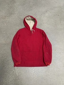 Vintage 60s Ski Smock Parka Red Hang Zipper Quilted - Picture 1 of 7