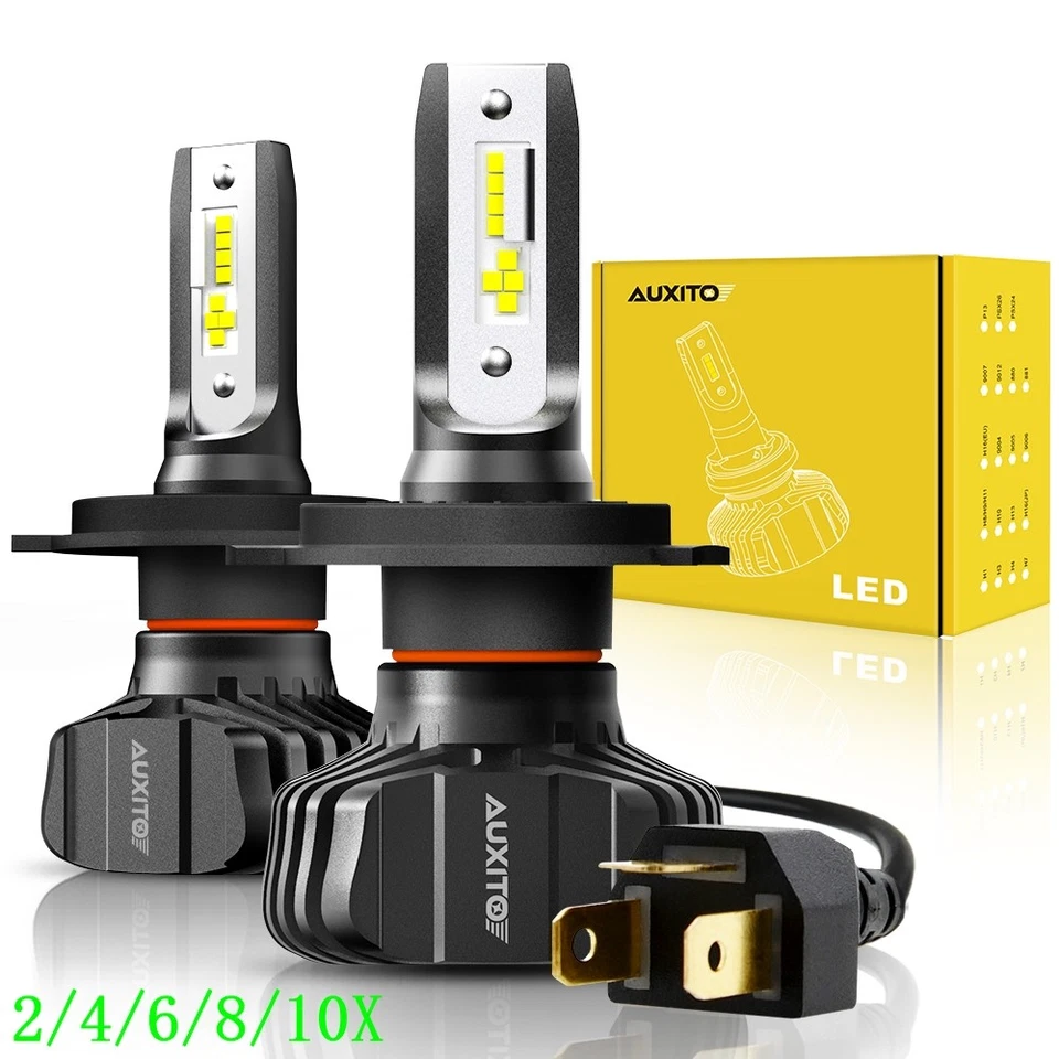 H4 LED White Headlight Bulbs Kit High Low Beam Super BRight 30000LM  AUXITO 2/4X - Изображение 1 из 4