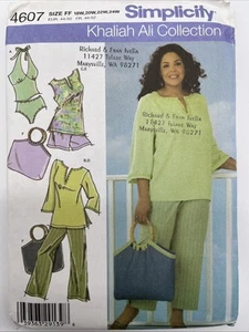 Simplicity 4607 Size 18W-24W Khaliah Ali Swimsuit, Pants, Top, Bag Uncut - Picture 1 of 4