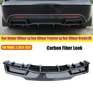 Heckstoßstange Diffusor Lippe Hecklippe Für Tesla Model 3 2024-25 Matt Schwarz - Bild 1 von 25