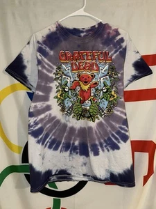 T-shirt Grateful Dead media tie dye orso scheletro giunzione increspata vintage - Foto 1 di 4