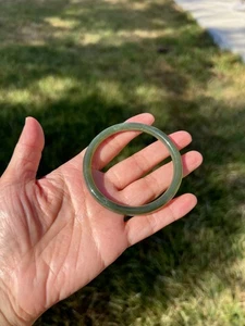 Dünner grüner echter Nephrit Jade Armreif Armband 57,5 mm B50 4 - Bild 1 von 9