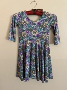 Everett Avenue Handmade Blue Floral Twirl Dress Size 6  - Picture 1 of 5