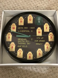 CLASSIC MATCHES CLOCK COLLECTION LIVERPOOL 0 ARSENAL 2 1989 QUARTZ WALL CLOCK - Picture 1 of 5