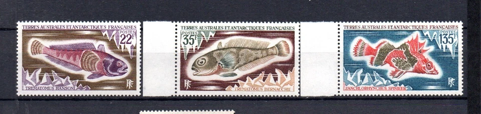 TAAF (France Antarctic) 1971 set Fish stamps (Michel 68/70) nice MNH - Image 1 of 1