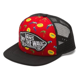 Vans Off The Wall Women's Beach Girl Trucker Hat Cap in Parrot/Palm/Red/Black - Picture 1 of 1