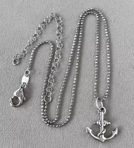 LR Italien Sterlingsilber ANKER Anhänger mit Kette 20,25 Zoll;X064 - Bild 1 von 5