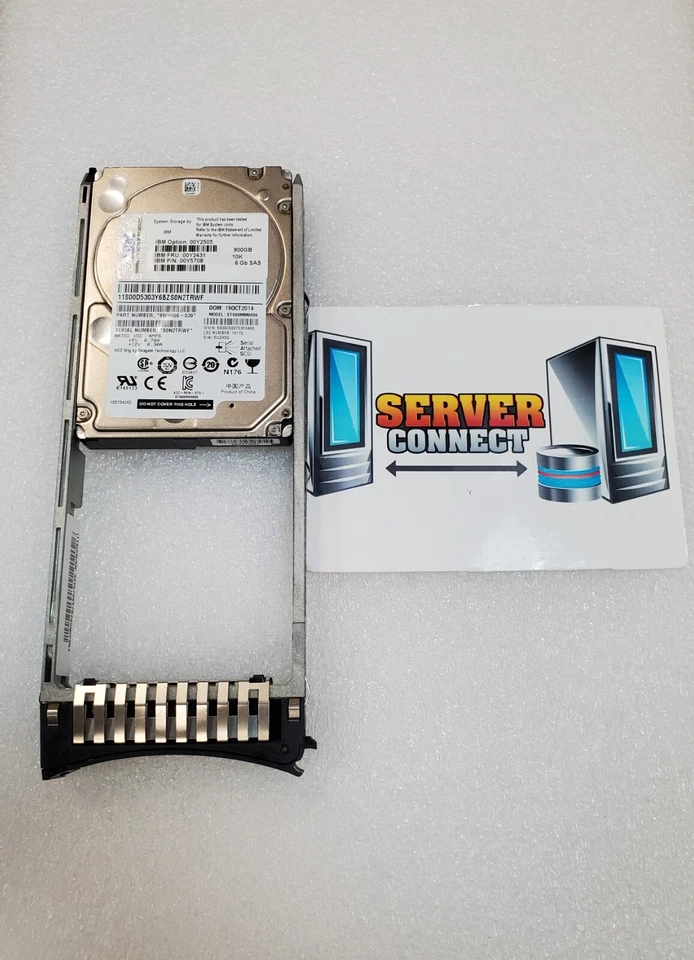 00MJ147  IBM 900GB 10K SAS 2.5" 6GB HDD - 00Y2431 - Image 1 of 1