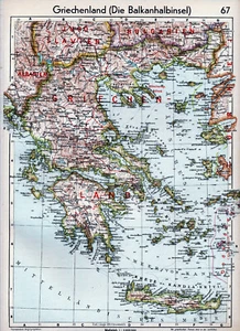 GR BG 1939 orig. Atlas-Karten Greece Bulgaria Thessaloniki Athens + Sofia Warna - Picture 1 of 2