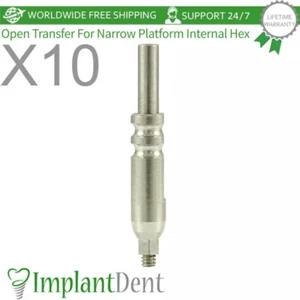 10x Herramienta de Odontología Dental Transferencia Estrecha Afrontamiento (Bandeja Abierta) Int Hex 2.42mm - Imagen 1 de 3