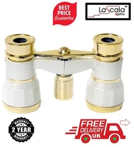 Opera Glasses 3x25 Rigoletto Binoculars White Gold LSR-09 (UK Stock) - Picture 1 of 4