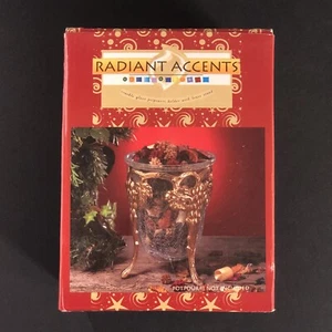 Radiant Accents crackle glass potpourri holder with brass stand - Picture 1 of 5