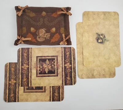 Acorn Gap Tapestry Tray & 4 Placemats 18” x 12” Holds 10x15 13x8 Bake Pan Glass - Image 1 of 4