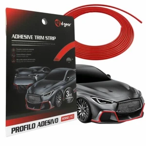 PROFILO ADESIVO ROSSO PER PARAURTI AUTO O CARENE MOTO INTERNI STRISCIA ROSSA - Foto 1 di 10