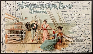 Steamship "Kaiserin Maria Theresia" Nordddeutsher Lloyd Bremen SHIPS FREE - Picture 1 of 2