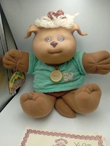 Cabbage Patch Kids Koosas Dog CPK 1983 With Cat Shirt & Collar Vintage Soft - Picture 1 of 18