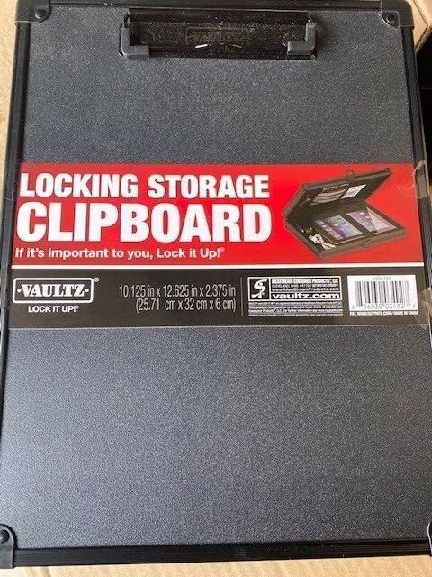 Vaultz Briefcase Aluminum Locking Storage Clipboard Hard Solid Paper Case Black - Image 1 of 1