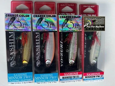 Yo-Zuri Sashimi Minnow Finesse Jerkbait Emplumado Cambio de Color X-Rap Repuesto Foto 1 de 4
