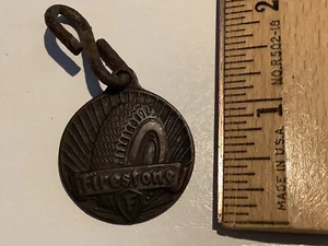 Vintage Firestone Tires Metal Pocket Fob - Picture 1 of 4
