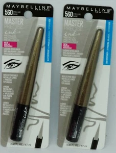 2 MAYBELLINE Master Precise Ink Metallic Bold Liquid Eyeliner STELLAR SAND #560 - Picture 1 of 1